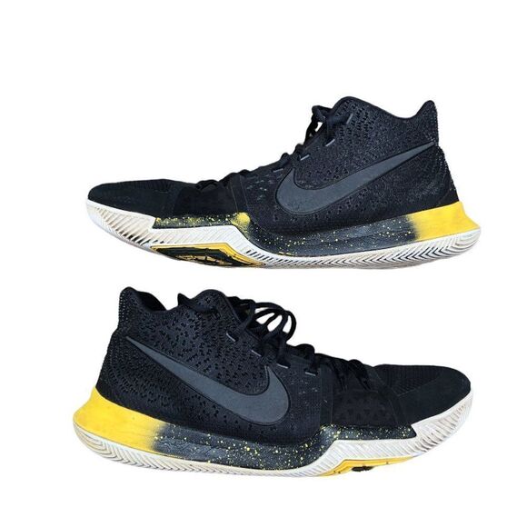 2017 Nike Kyrie 3 Black Yellow Size 14 - Picture 12 of 16